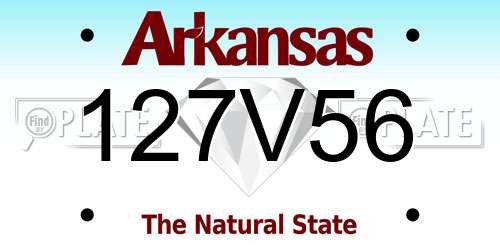 127V56 Arkansas License Plate