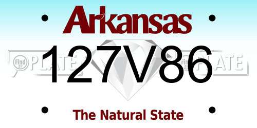 127V86 Arkansas License Plate