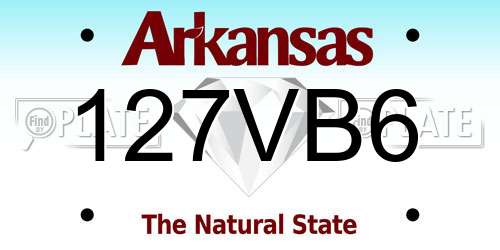127VB6 Arkansas License Plate