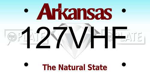 127VHF Arkansas License Plate