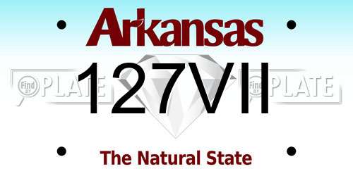 127VII Arkansas License Plate