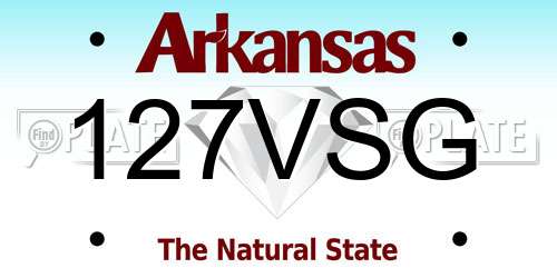 127VSG Arkansas License Plate