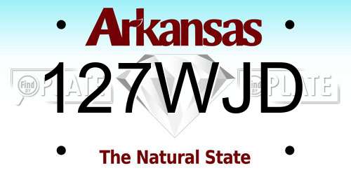 127WJD Arkansas License Plate