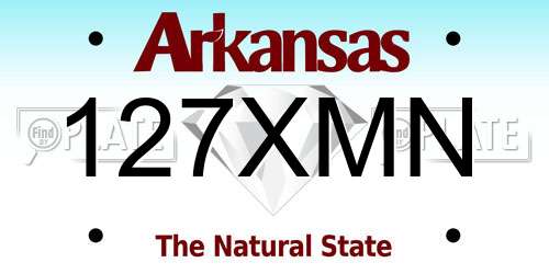 127XMN Arkansas License Plate