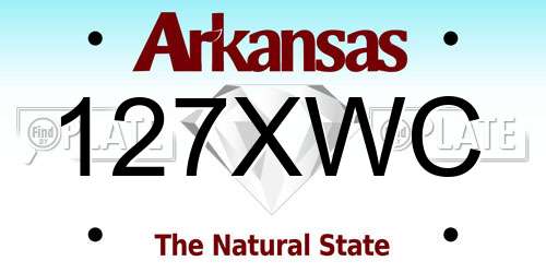 127XWC Arkansas License Plate