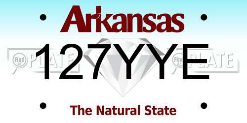 127YYE Arkansas License Plate
