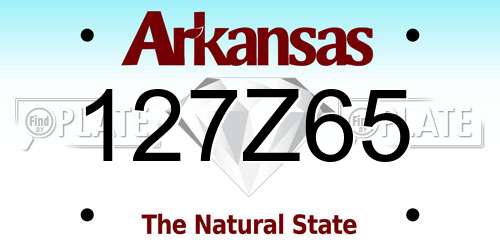 127Z65 Arkansas License Plate