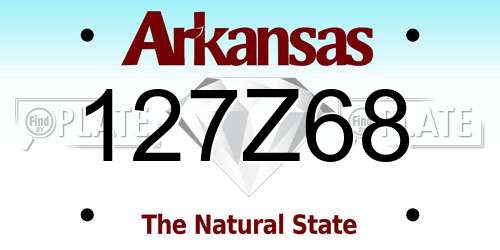 127Z68 Arkansas License Plate