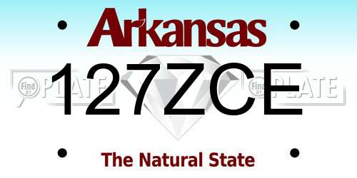 127ZCE Arkansas License Plate