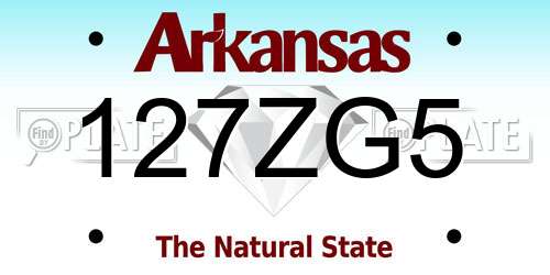 127ZG5 Arkansas License Plate