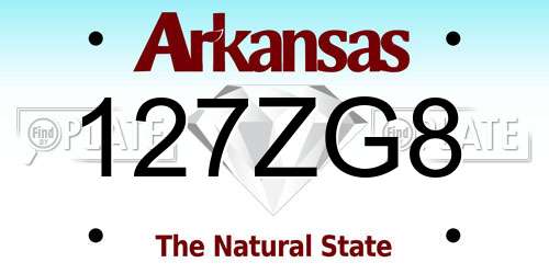 127ZG8 Arkansas License Plate