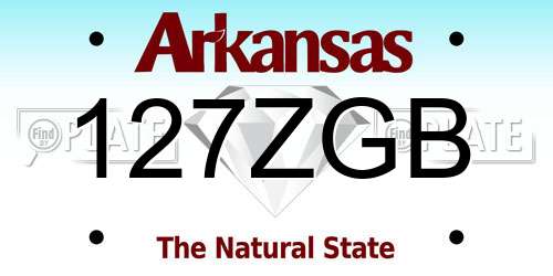 127ZGB Arkansas License Plate