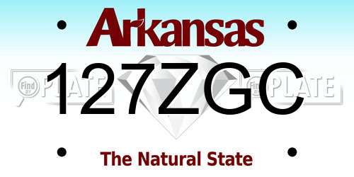 127ZGC Arkansas License Plate