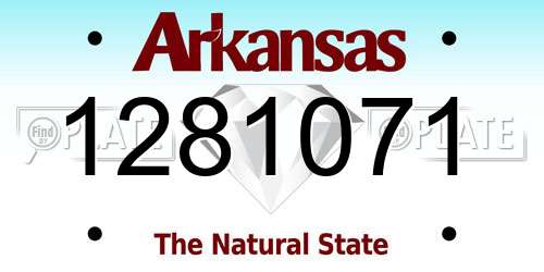 1281071 Arkansas License Plate