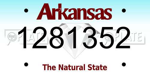 1281352 Arkansas License Plate