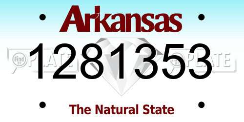 1281353 Arkansas License Plate
