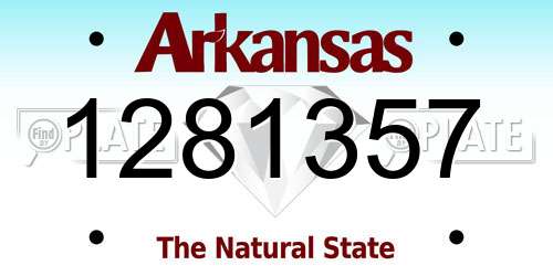 1281357 Arkansas License Plate
