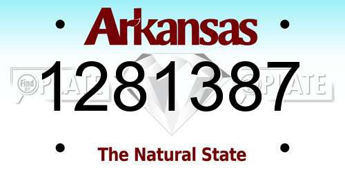 1281387 Arkansas License Plate