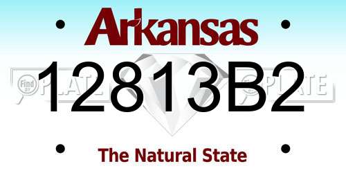 12813B2 Arkansas License Plate