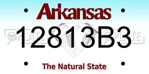 12813B3 Arkansas License Plate