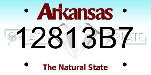 12813B7 Arkansas License Plate