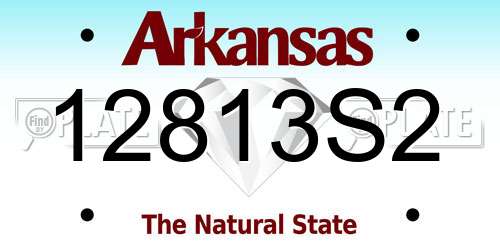 12813S2 Arkansas License Plate