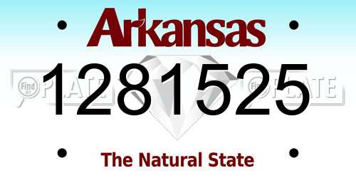 1281525 Arkansas License Plate