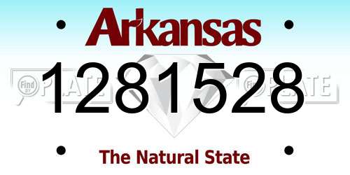 1281528 Arkansas License Plate