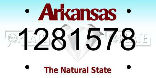 1281578 Arkansas License Plate
