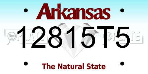 12815T5 Arkansas License Plate