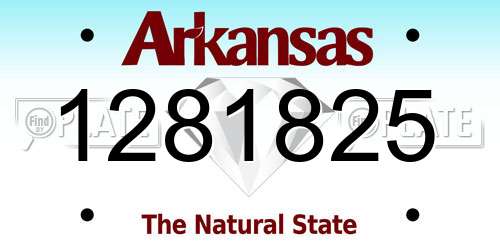 1281825 Arkansas License Plate