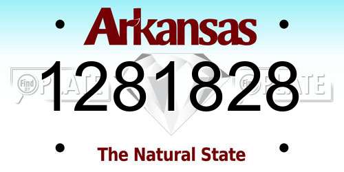1281828 Arkansas License Plate