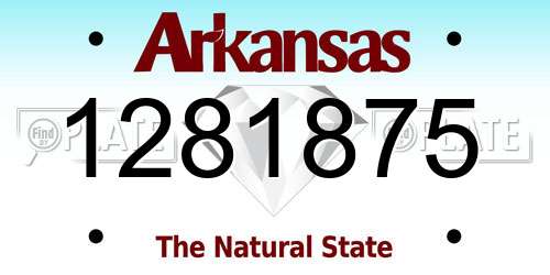 1281875 Arkansas License Plate