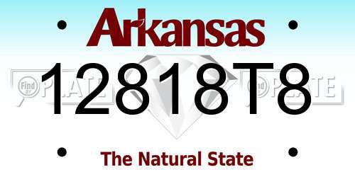 12818T8 Arkansas License Plate