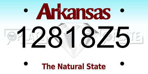 12818Z5 Arkansas License Plate