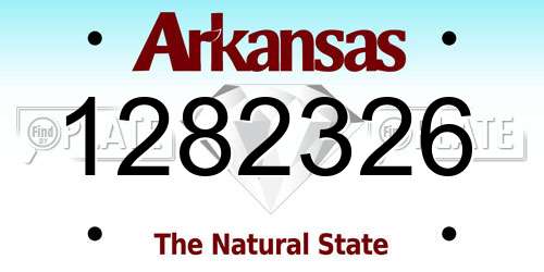 1282326 Arkansas License Plate