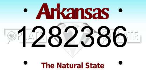 1282386 Arkansas License Plate