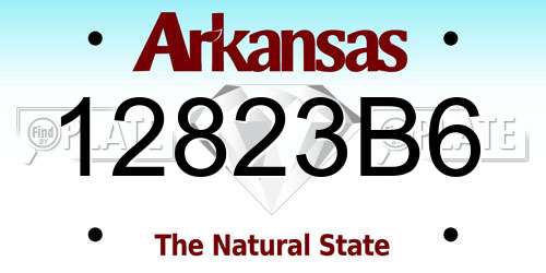 12823B6 Arkansas License Plate
