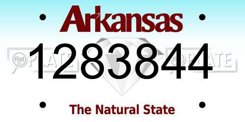 1283844 Arkansas License Plate