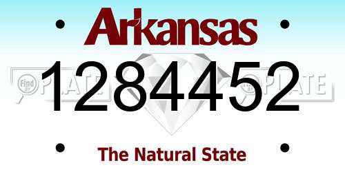 1284452 Arkansas License Plate