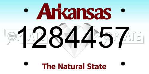 1284457 Arkansas License Plate