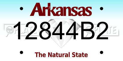 12844B2 Arkansas License Plate