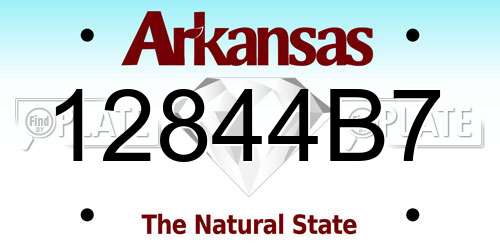 12844B7 Arkansas License Plate