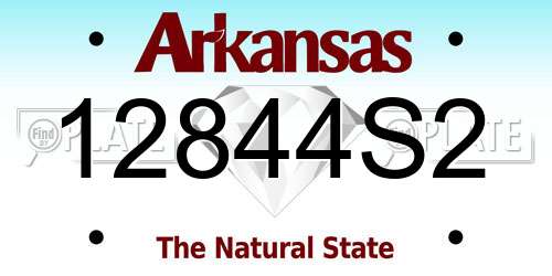 12844S2 Arkansas License Plate