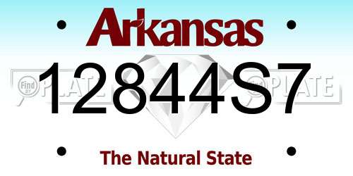 12844S7 Arkansas License Plate