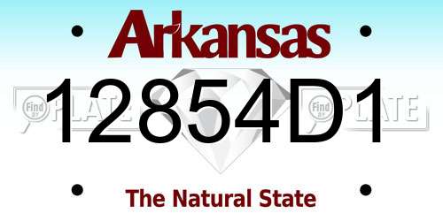 12854D1 Arkansas License Plate