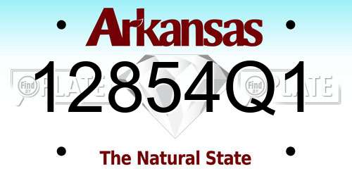 12854Q1 Arkansas License Plate