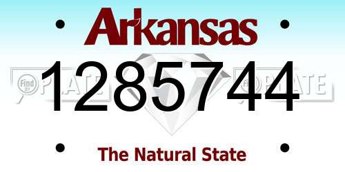 1285744 Arkansas License Plate