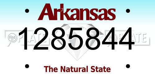1285844 Arkansas License Plate