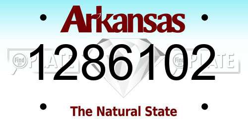 1286102 Arkansas License Plate
